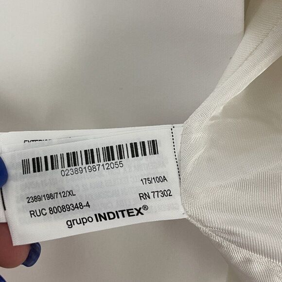 Zara Womens Tuxedo Blazer Suit XL White Satin Lapels Single Breast 2389/198 NWT - Picture 8 of 16